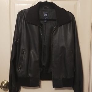 Gap black leather jacket